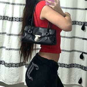 Prada Black Leather Shoulder Bag